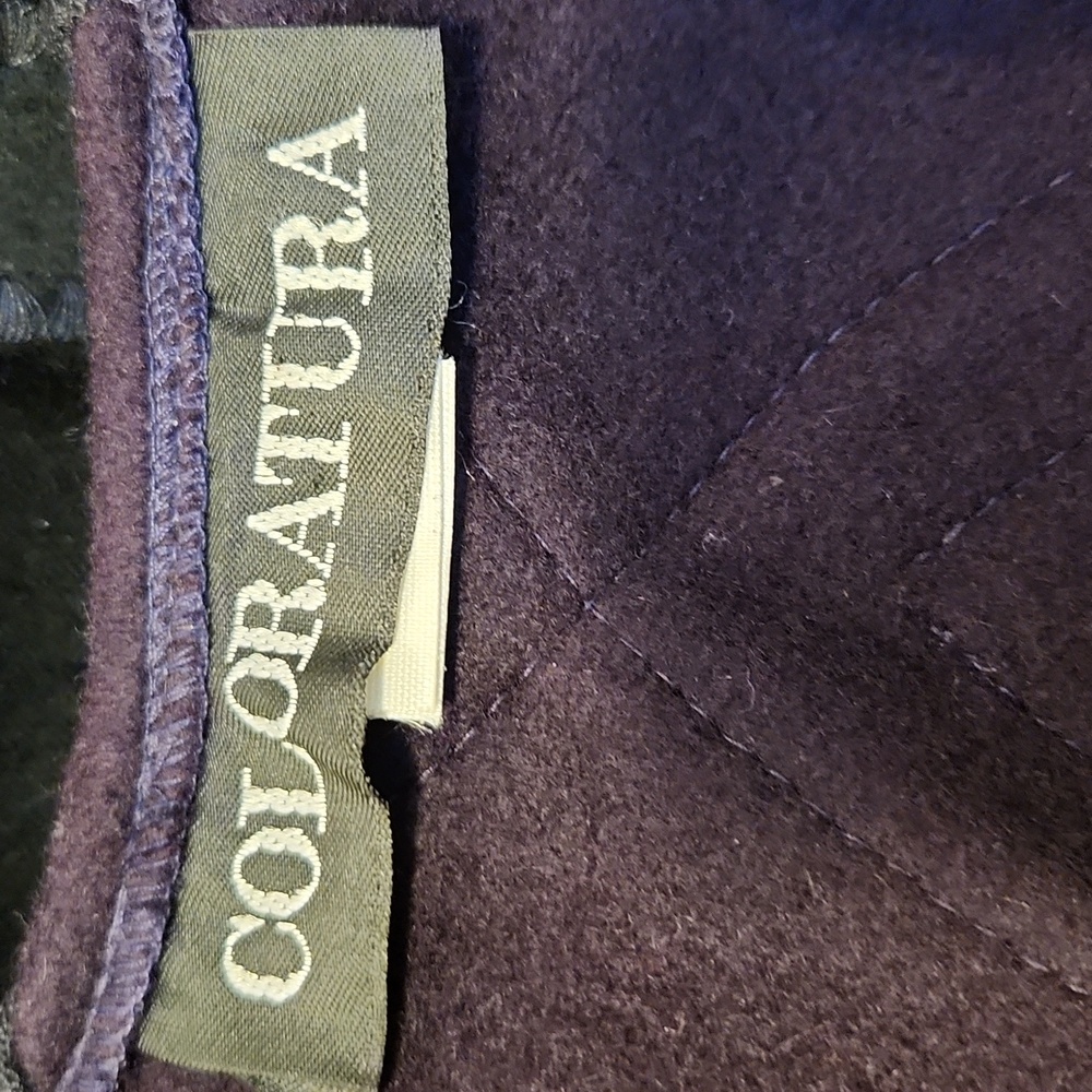 Coloratura Vintage Purple Black Wool Vest Size Small Velvet Embroidery - Picture 8 of 16